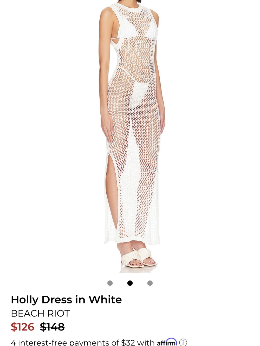 Beach Riot White Crochet Maxi Swim Coverup Dress